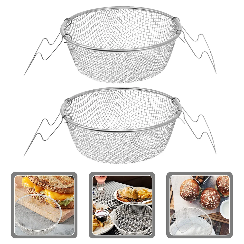 

2Pcs Stainless Steel Fry Basket Frying Mesh Basket for Kitchen Home Restaurant Cooking Fry Chicken Potato Chips