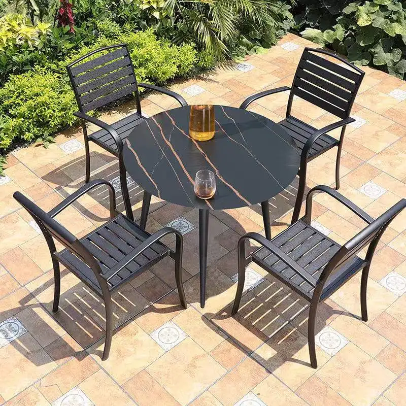 balcony Slate table top furniture Plastic wood folding picnic garden chair outdoor table