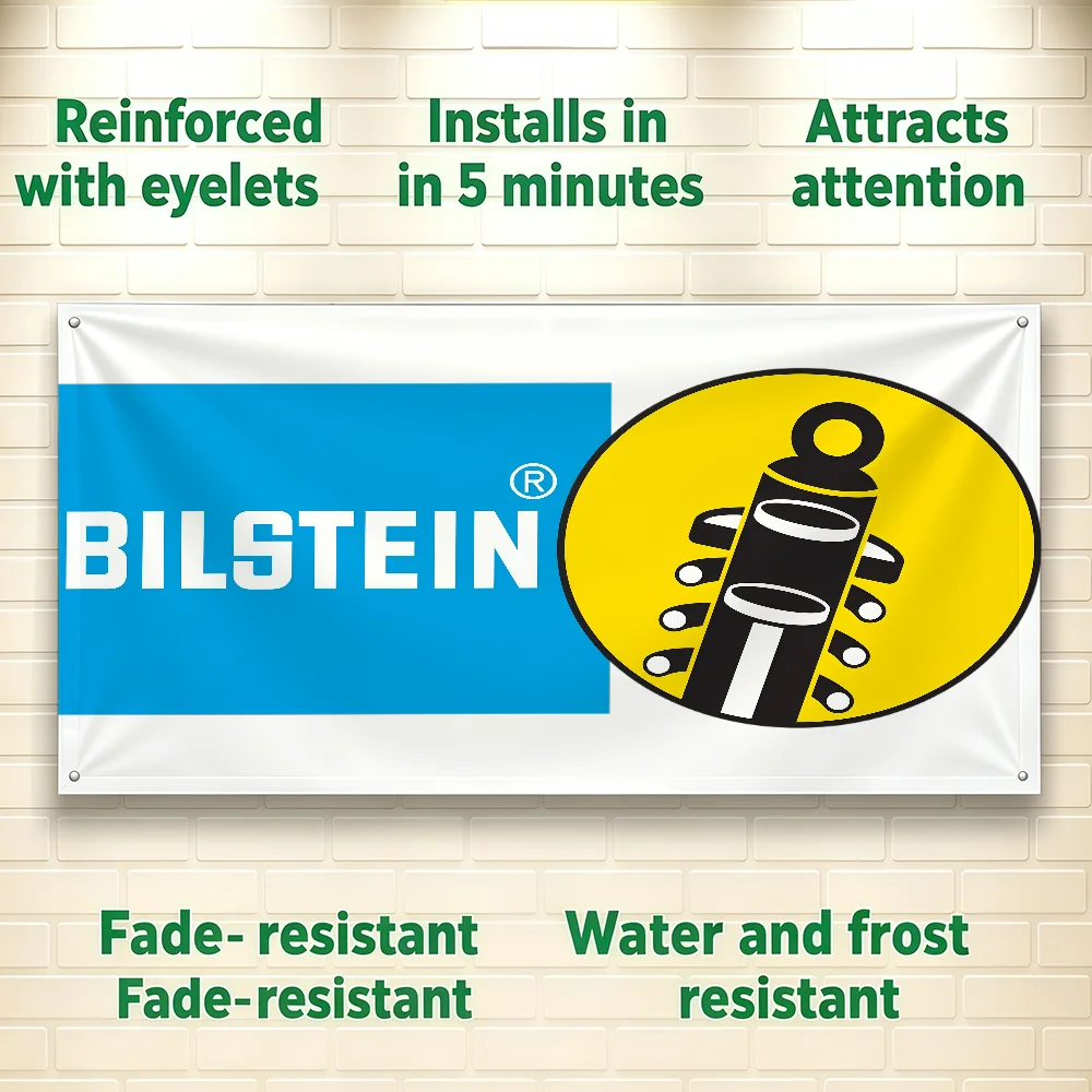 B-BILSTEIN-ES Shock Absorber flag For Room Dorm Camping Picnic Art Style Garage Bar wall Decoration Banner