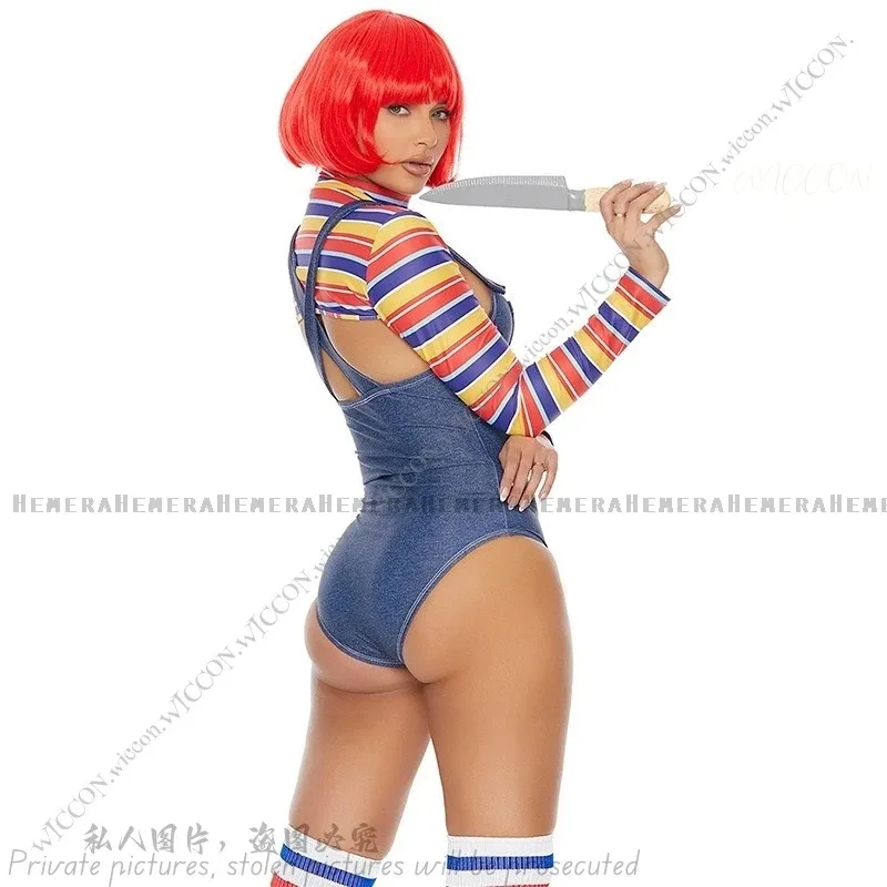 CyChucky disfraces de Halloween para mujeres pesadilla aterradora Cos Killer Wanna Play película personaje mono disfraz de Chucky Halloween Se