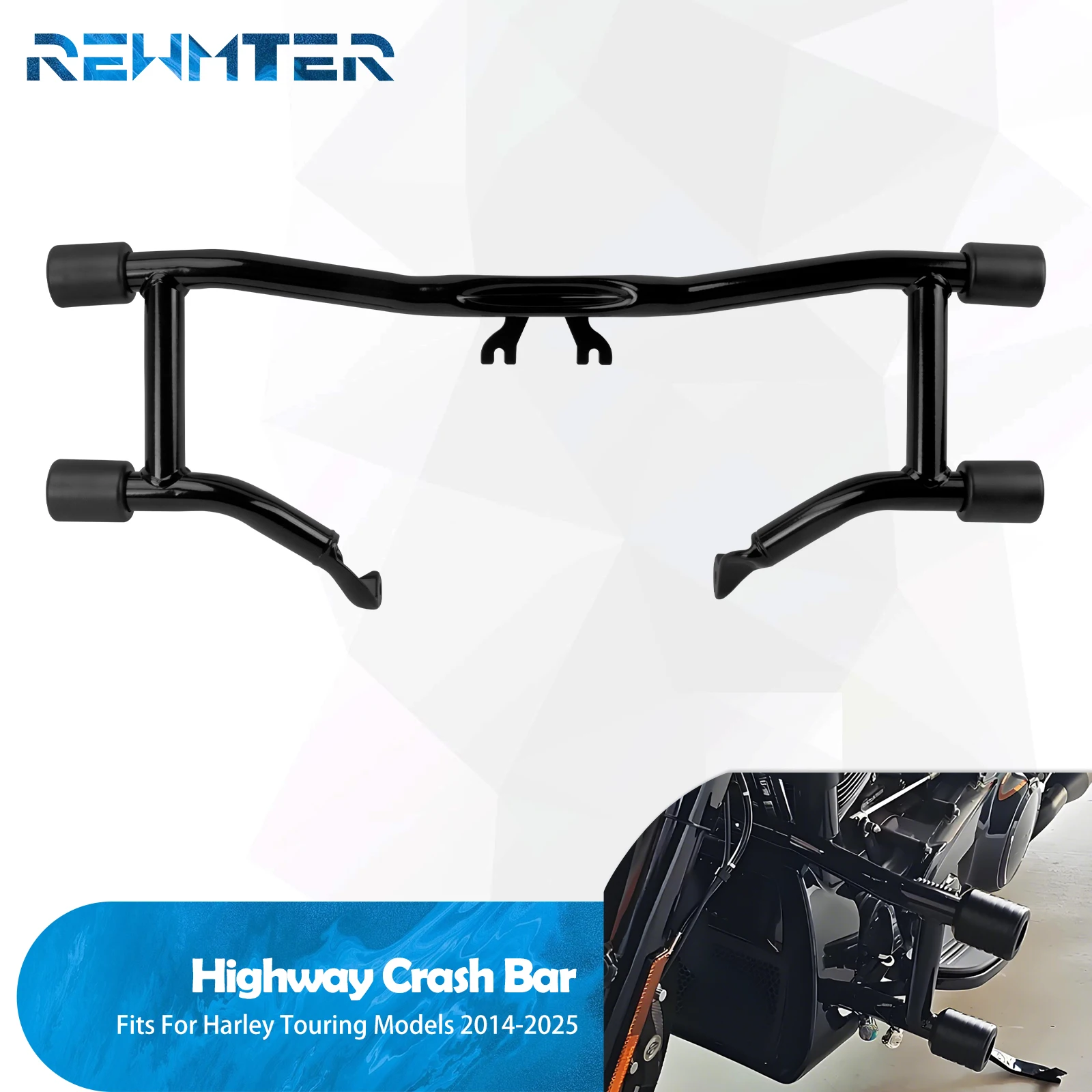 

Motorcycle Bumpers Highway Footpeg Engine Guard Crash Bar Protector For Harley Touring Road King Street Electra Glide 2014-2025