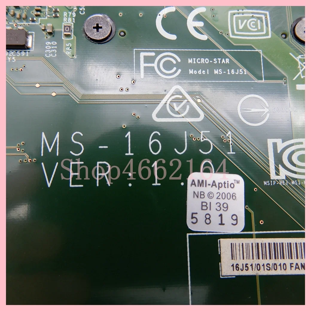 Imagem -06 - Placa-mãe Portátil para Msi Ms16j51 I76700hq Cpu Gtx960m-v2g Gpu Ms-16j5 Gl62 Ge62 Ge72 Pe70 Notebook Mainboard