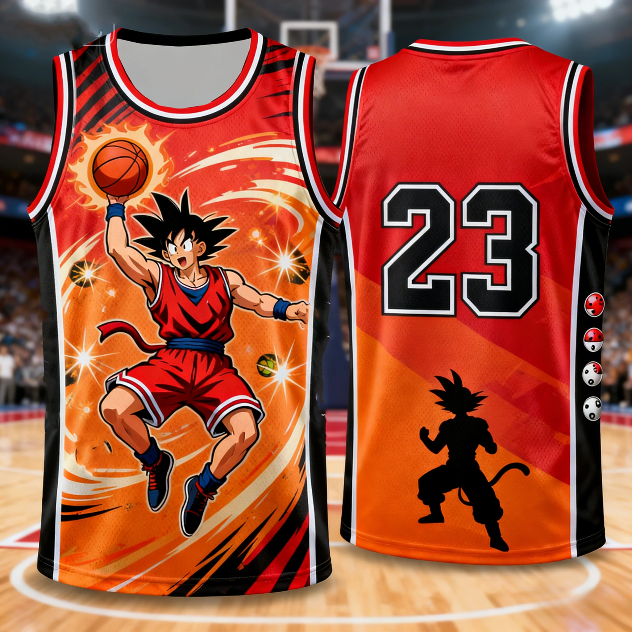 2026 Summer Dragon Ball Retro Sports Vest Oversized Fitness Goku Dunk Basketball Dragon Balls Graphic Print Unisex Streetwear
