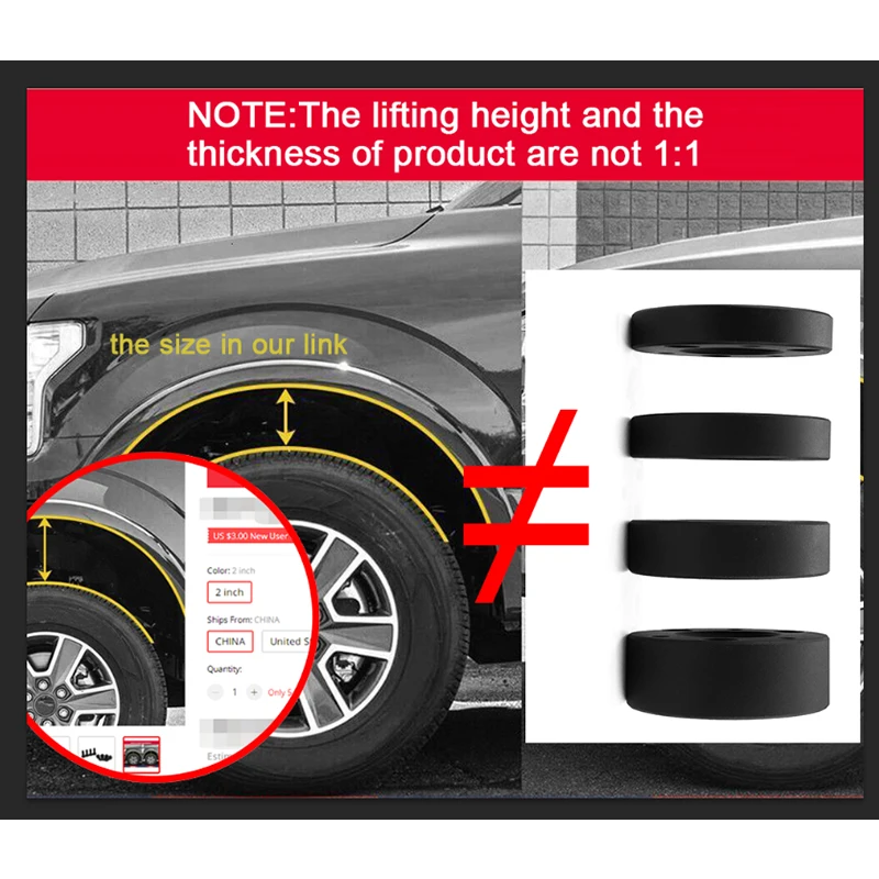 RiskTaker 1/2/3 Inch Rear Leveling Lift Kit for Chevy Silverado 2007-2019 GMC Sierra GM 1500 4WD 2WD