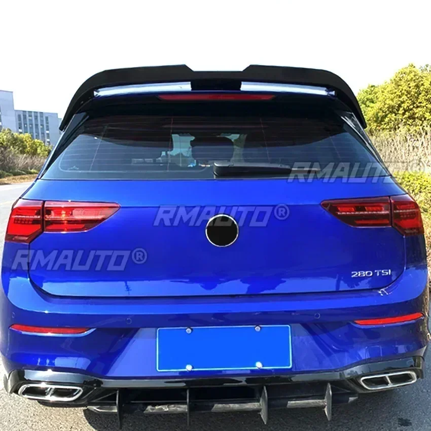 Für VW Golf MK8 2020-2023 Body Kit Hinten Dach Flügel Spoiler Carbon Look Sport Stil Hinten Stamm flügel Auto Zubehör