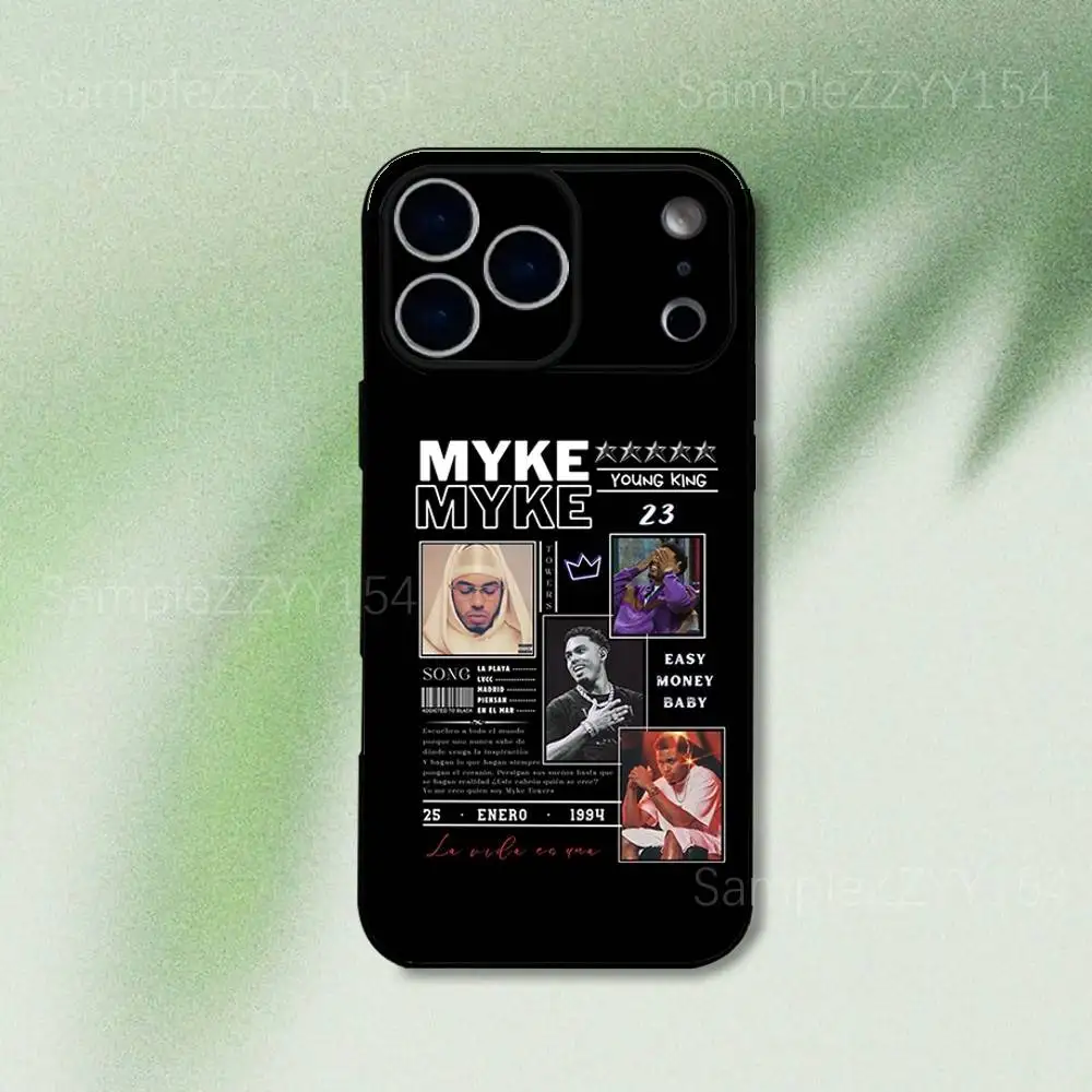 Myke Towers LA PANTERA NEGRA Funda de teléfono para iPhone 17,16,15,14,13,12,Pro,Max,Plus,E,SE4,Air,Mini Funda suave negra