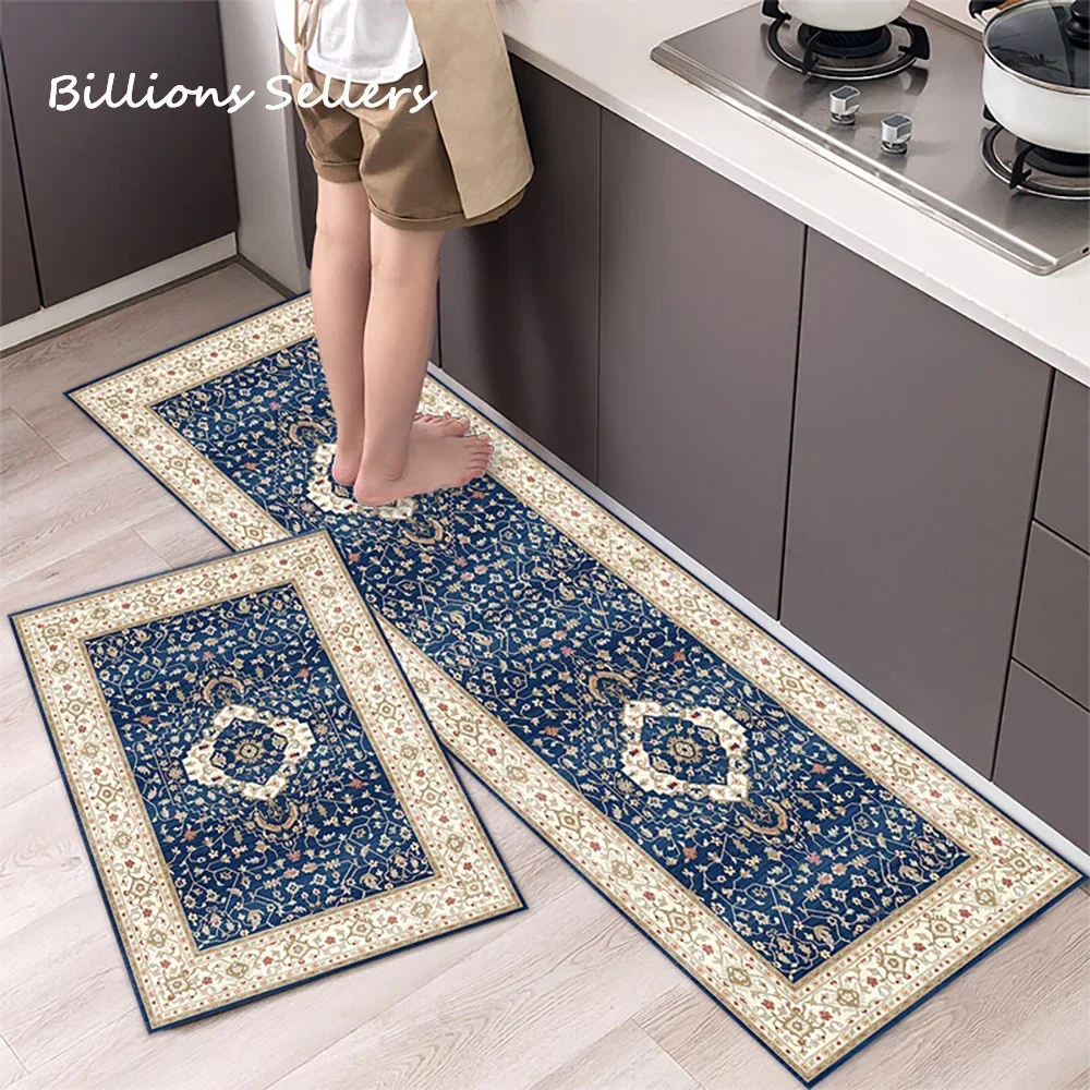 Super Non-slip Kitchen Floor Mats Absorbent Bathroom Entrance Doormat Soft Washable PVC Anti Slip Wipeable Wash Long Carpet