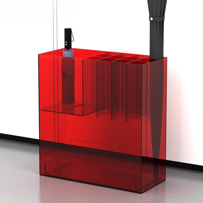 

‌Commercial Acrylic Umbrella Stand Creative Drip-Dry Organizer Entryway Waterproof Umbrella Storage Hotel Lobby Rain Gear