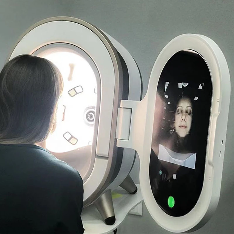 Máquina analizadora de piel Facial con espejo mágico, escáner de reconocimiento Facial 3D AI, Detector de humedad, equipo de belleza para prueba de piel