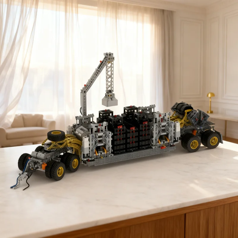 

3700 деталей MOC: Промышленная подъемная система с прицепом-платформой, техническая модель, конструктор, креативный подарок, DIY, декор для выставки, для взрослых