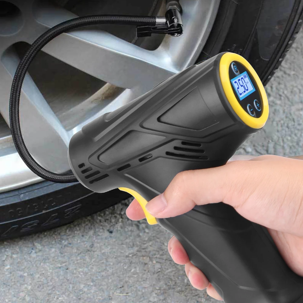 Inflatable Pump 120W Portable Wireless/Wired for Car Bicycle Car Tire Inflator With LED light Car Air Compressor Digital Display