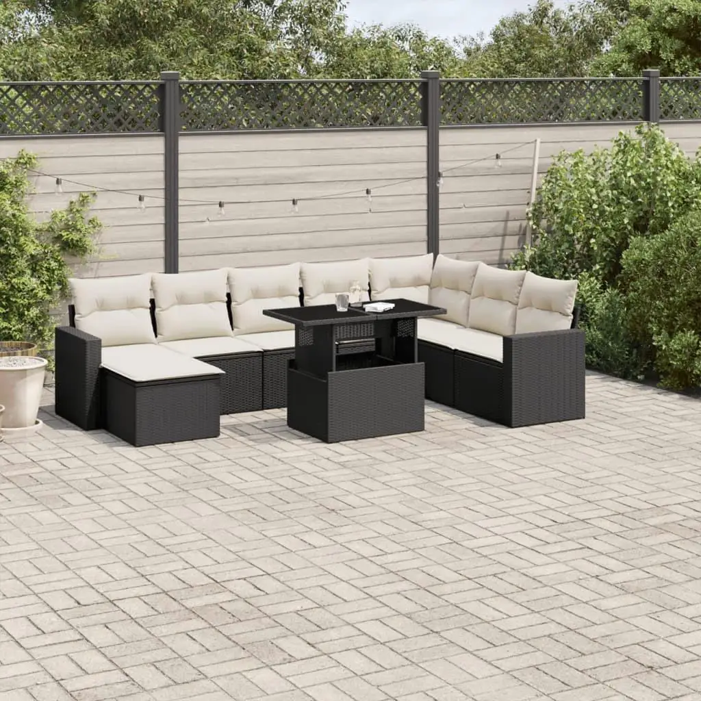 

Large Black Rattan Modular Garden Sofa Set PE Resin Outdoor Seating Furniture Durable Comfortable Patio Lounge