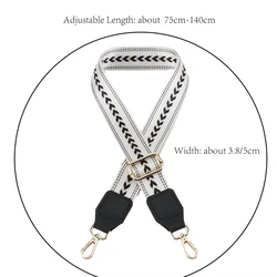 3.8cm Black And White Colour Scheme  Shoulder Strap  Leather Shoulder Strap  Bag Shoulder Strap Versatile Crossbody Bag Strap