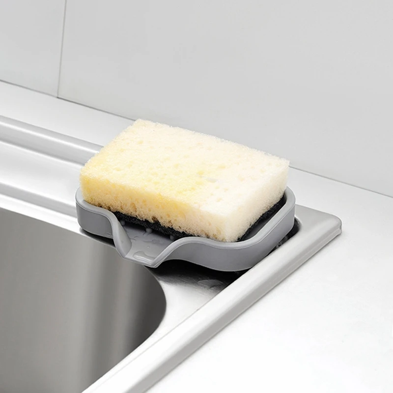 Panas pengeringan sendiri sabun Bar pemegang silikon wastafel dapur sabun piring baki Counter Organizer