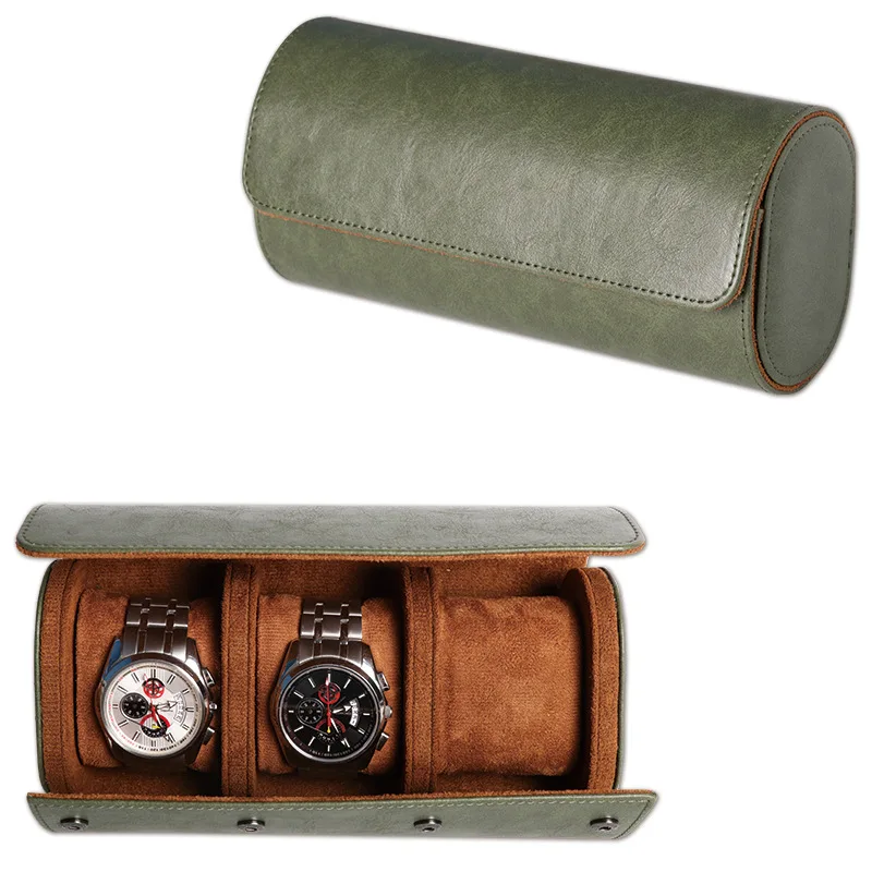 Watch Roll Travel Case 1/2/3-Slot Portable Vintage Leather Watch Display Case Storage Box Watch Organizers Men Christmas Gift