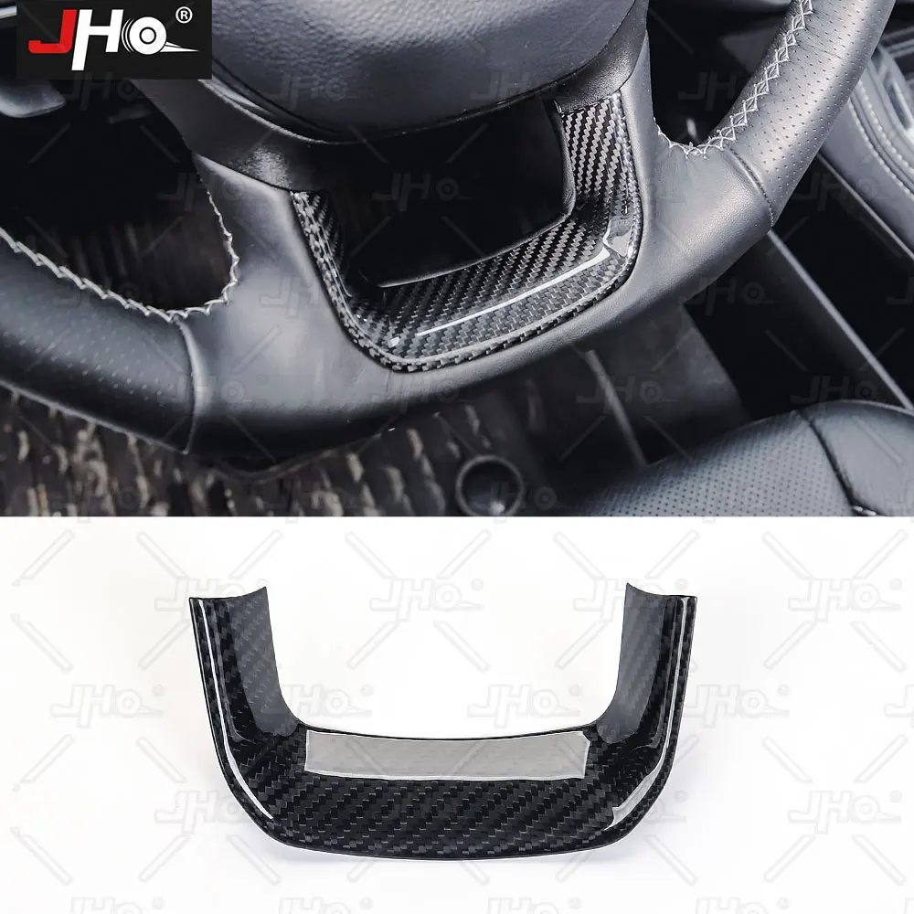 

JHO Real Carbon Fiber Steering Wheel Bezel Cover Decorate Protect Frame Overlay Fit for Ram 1500 TRX 2022 2023