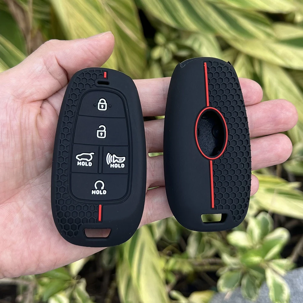Silicone Car Fob Key Cover for Hyundai Sonata Sel IONIQ 5 NEXO NX4 Tucson Grandeur Santa Fe Solaris Remote Rubber Case Keychain