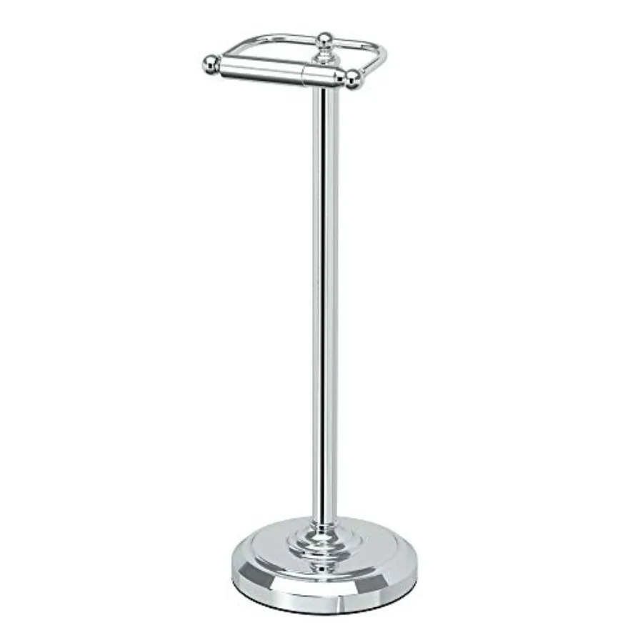 

1436C Toilet Paper Holder Stand, Finish, Freestanding Bathroom Floor Stand, Pedestal, Weighted Base, 22 Inch