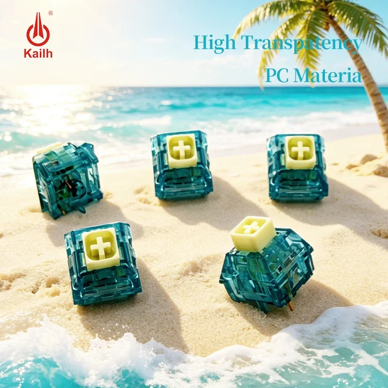 Interruptores táctiles Kailh Box Switch Summer Clicky, interruptores mecánicos personalizados para teclado Cherry MX de 5 pines para Feker 75 GMK67 GK61