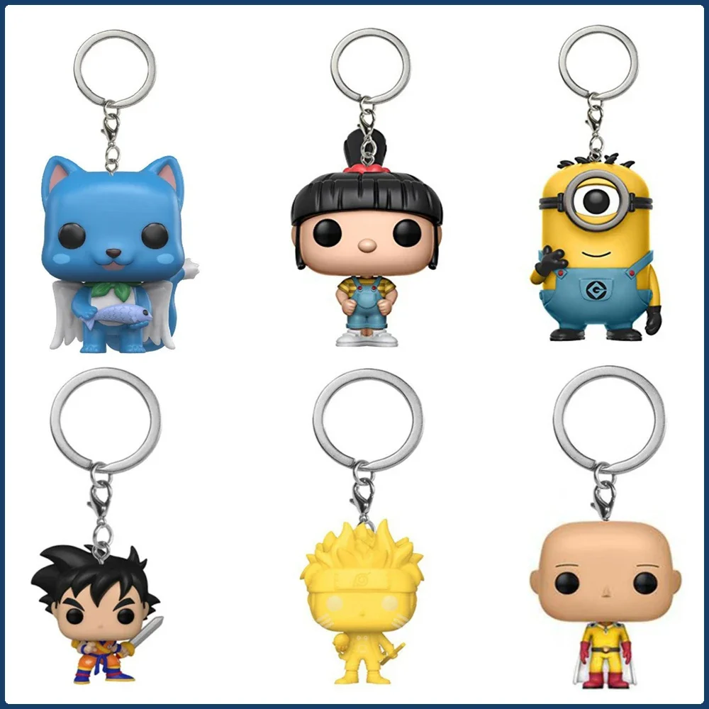 

Funko Pop Keychains Multiple Anime IPs Dragon Ball Naruto My Hero Academia Popular Character Cute Pendant Keychain Children Gift