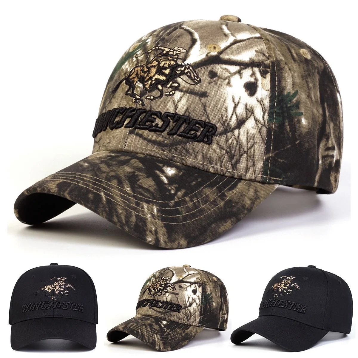 Gorras de béisbol con bordado de letras Winchester Unisex, sombrero protector solar para exteriores para primavera y otoño, gorras de camionero informales ajustables