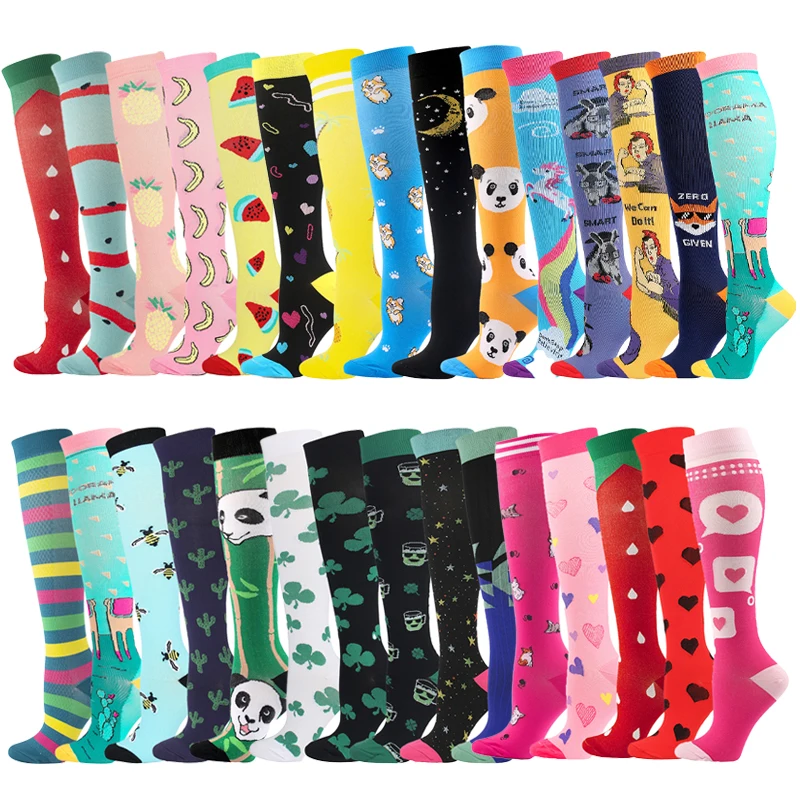 HYSAIXIA Marke 5 Paar Kompressionssocken Männer Frauen Drucksocke Marathon Laufrennen Gehen fliegende Kompresse Strümpfe Nylon