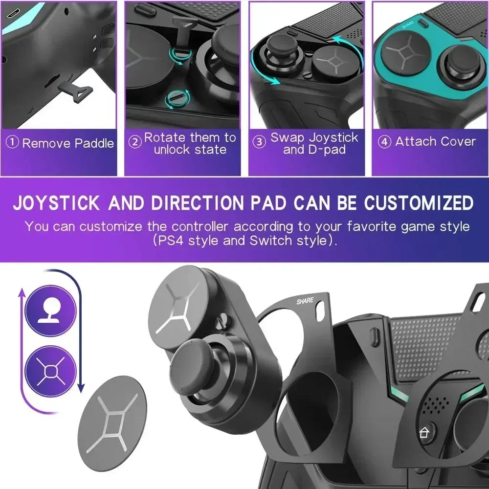 Joystick Controller For PS4 PS3 PS Playstation 4 3 PC Control Wireless Bluetooth Mobile Android TV Gamepad Gaming Game Pad