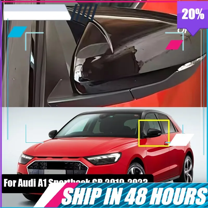 BOMP For Audi A1 Sportback GB 2019 2020 2021 2022 2023 Bull horn shaped rearview mirror protective shell for left-hand drive veh