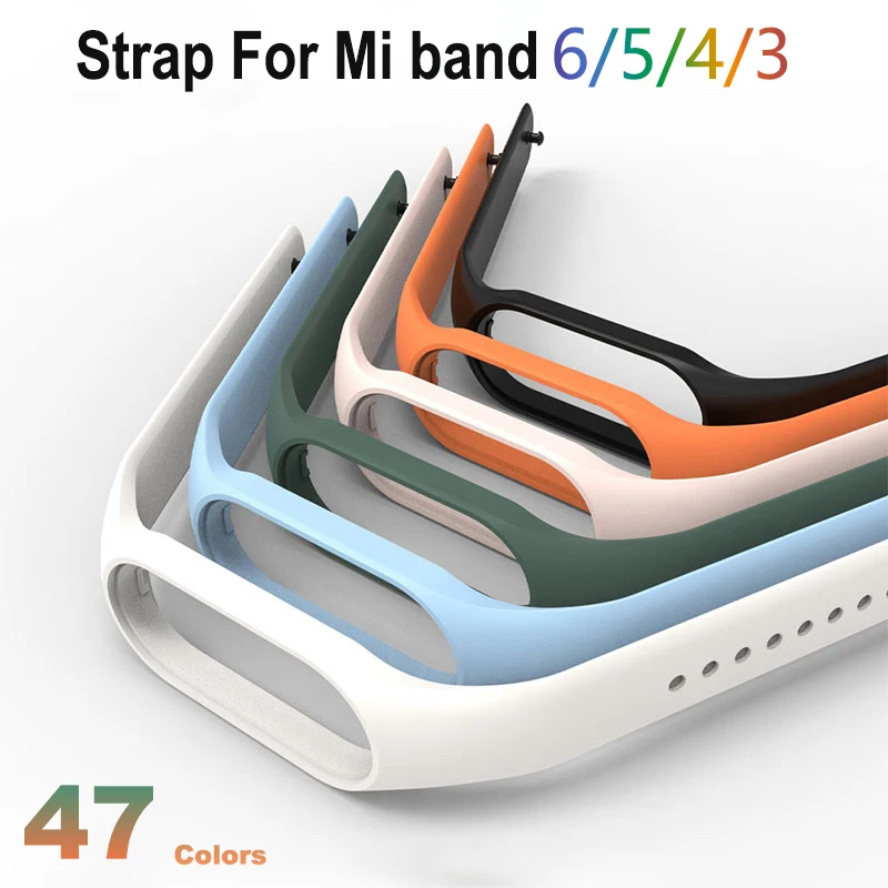 Replacement Strap for Xiaomi Mi Band 5/6 Smart Wristband Soft Silicone Bracelet for Mi Band 3/4 Colorful Comfortable Wriststrap