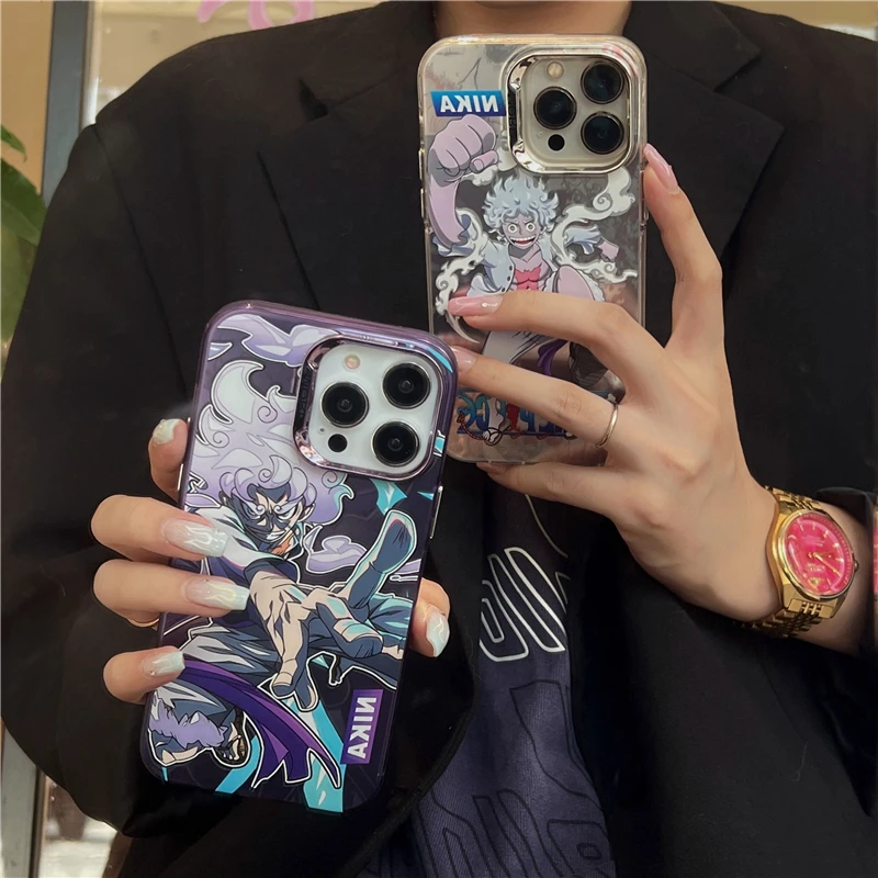 One Piece Luffy Nika Gear 5 Cool Case for IPhone 11 12 13 14 15 16 Pro Max Plus Cartoons Phone Cover Back Shell Toy Gift