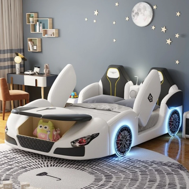 

Multifunctional Cute Children's Bed Bedroom Safety Guard Baby Boy Sports Car Shape Bed Girls Single Double 1.2m 1.35m 1.5m