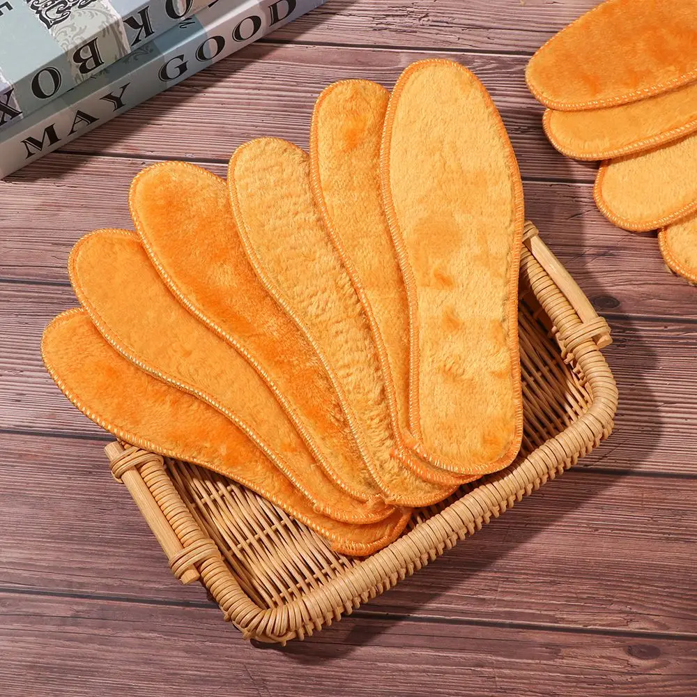 1 Pair Winter Unisex Thick Warm Wool Felt Insoles Plush Breathable  Shoes Pad Fluffy Fleece Replacement Insoles for Shoes