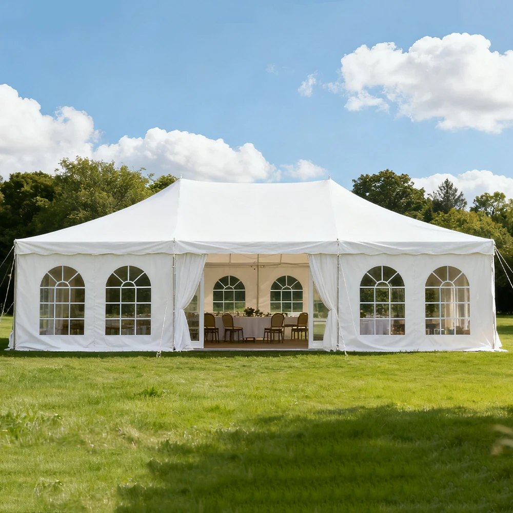 STLF 공장 맞춤형 대형 알루미늄 방수 투명 단일 육각형 텐트 야외 결혼식 활동용 모든 계절용