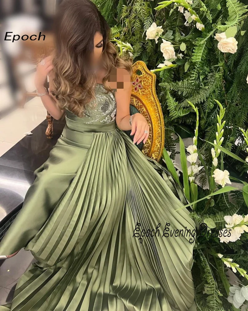 Epoch-Vestido largo de noche para mujer, con lentejuelas plisado traje elegante, sin tirantes, 2024