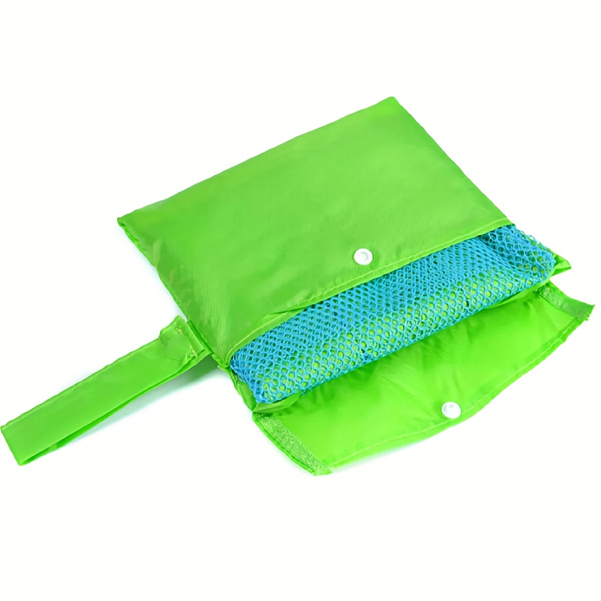 1 Stück Mehrfarbige Große Netz-Strandtasche, Sandabweisende Tragbare Tasche mit Praktischem Aufhängeloch, Atmungsaktive Faltbare Aufbewahrungstasche – Detail 10