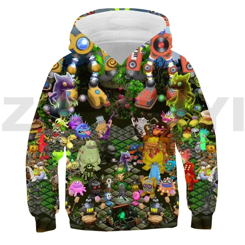 Baby Children My Singing Monsters 3D Print Hoodie Anime Clothes for Teenagers Streetwear Boys Cartoon Pullovers Cosplay Costume