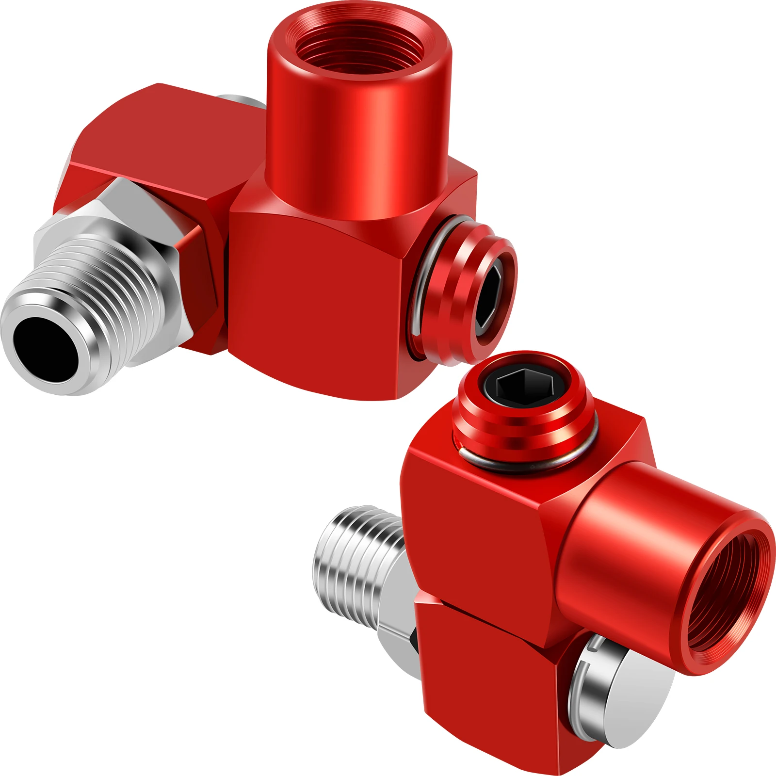 2PCS Swivel Air Hose Connector 1/4 Inch 360 Degree Swivel Pneumatic Tool Adapter Lightweight Aluminum Air Hose Fittings