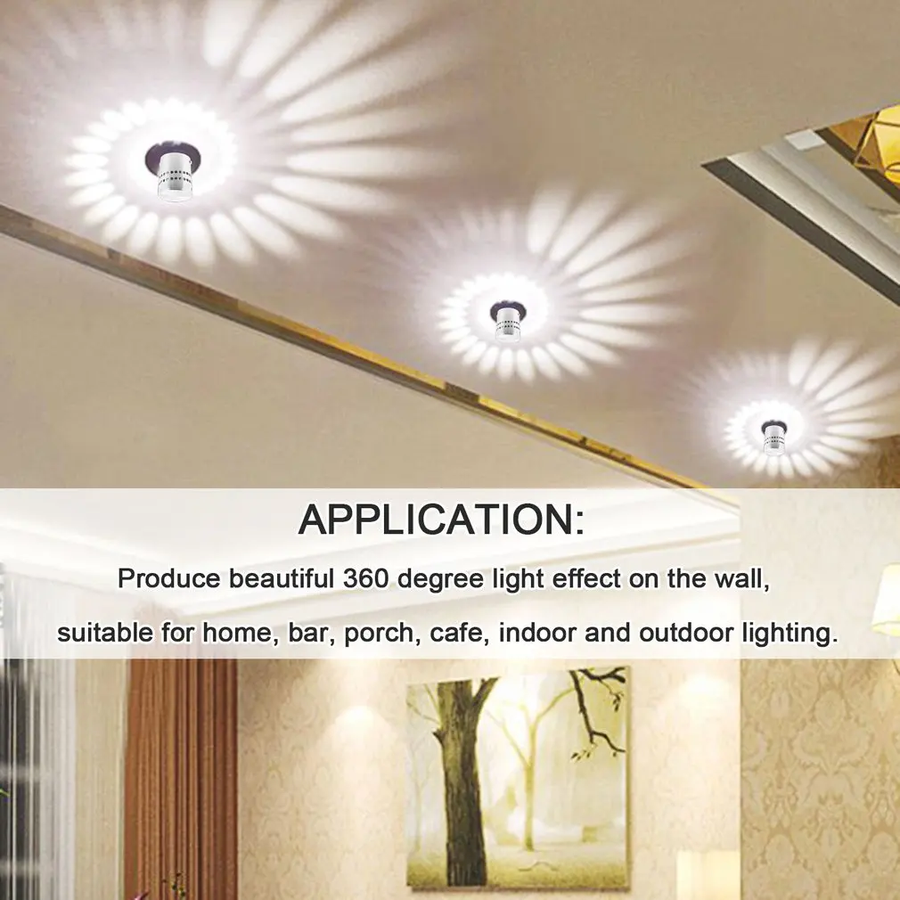 Luces de techo de pared de diseño clásico de 3W, iluminación moderna de Interior para fondo de habitación, decoración del hogar
