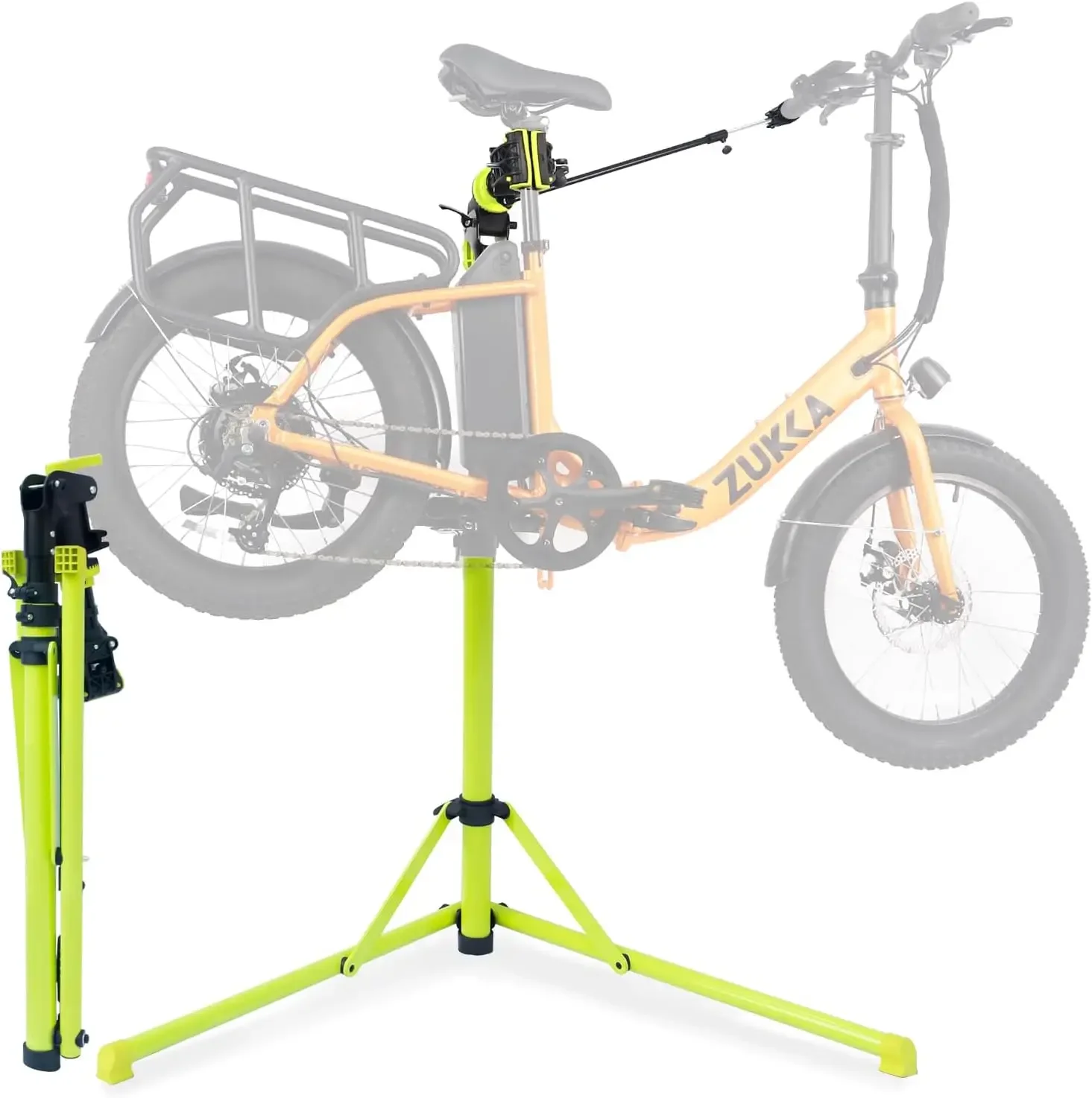 Soporte de reparación de bicicletas (máx. 132 libras) - Soporte de bicicleta plegable para mantenimiento de bicicletas de carretera y de montaña, soporte de reparación de bicicletas para E-bi