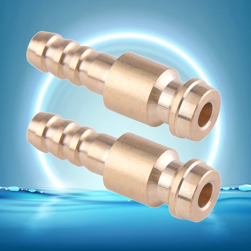 2Pcs 6mm Gold Dia. Gas & Water Male Adapter Quick Connector Replacement Fit for TIG Welding Torch Intake