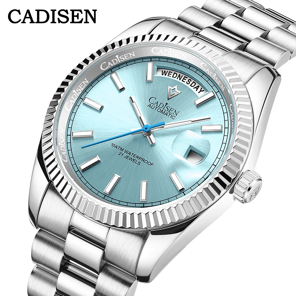 2023 New CADISEN DD40 Automatic Watch For Men Mechanical Wrist watch 8285 Date Movt AR Sapphire glass 100M Waterproof Clock Man