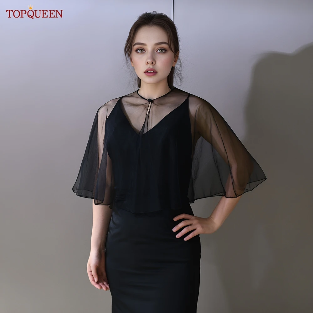 TOPCLS EEN-Robe d'été transparente en tulle noir, cardigan, pour patients Everak, chemisier de mariage, personnalisable, Vg89