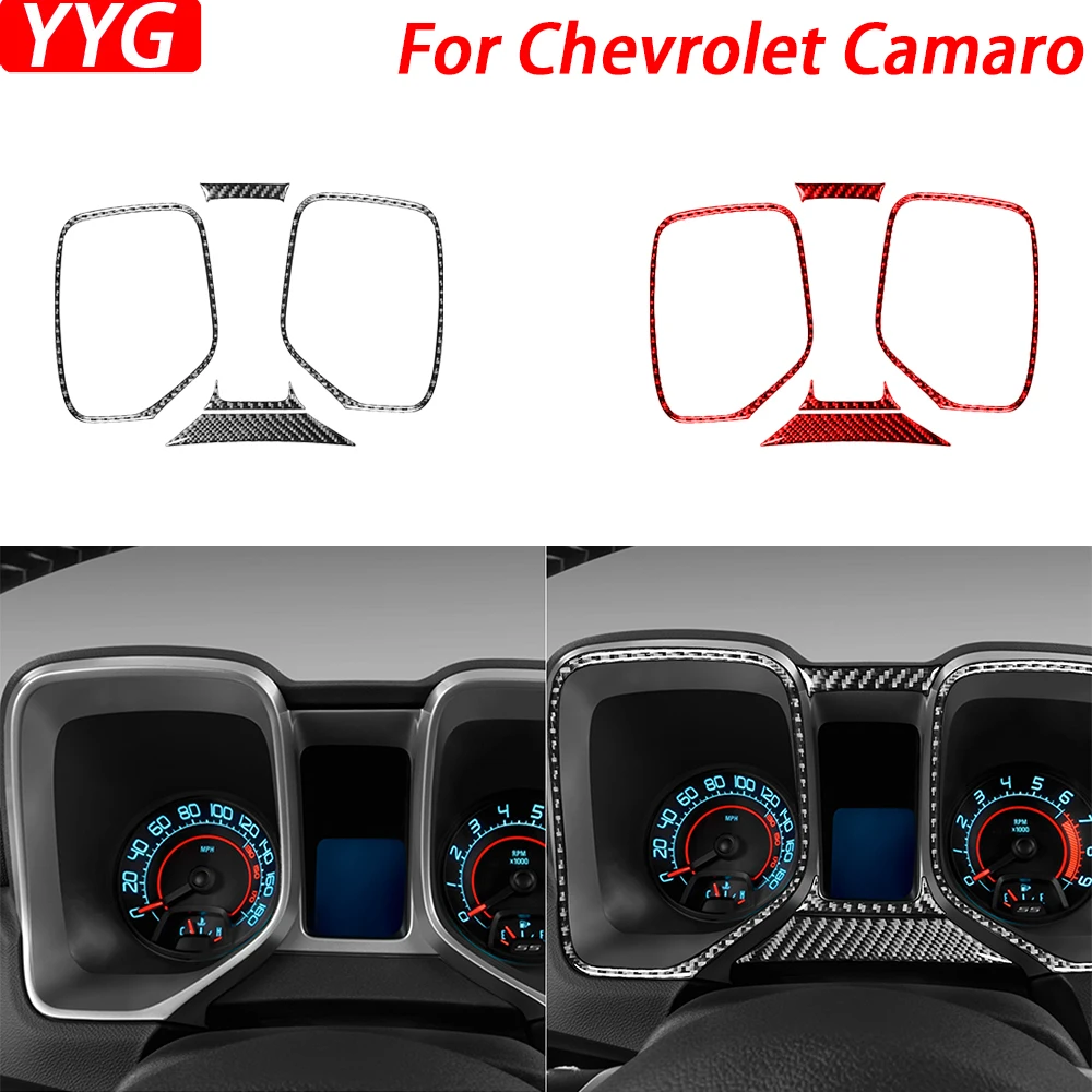 

For Chevrolet Camaro 2010-2015 Real Carbon Fiber Dashboard Speedometer Panel Decorative Strips Car Interior Accessories Sticker