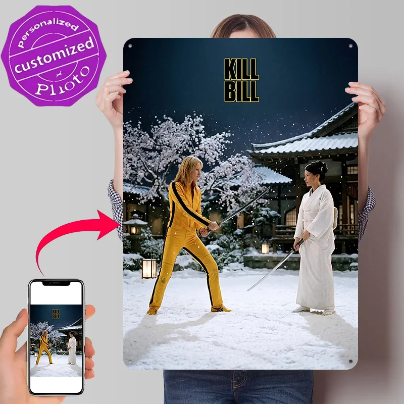 Kill Bill Duel in the Snow Metal Poster Perfect Gift for Fans Lovers Customized Wall Art Metal Sign for Room Decoration Man Home
