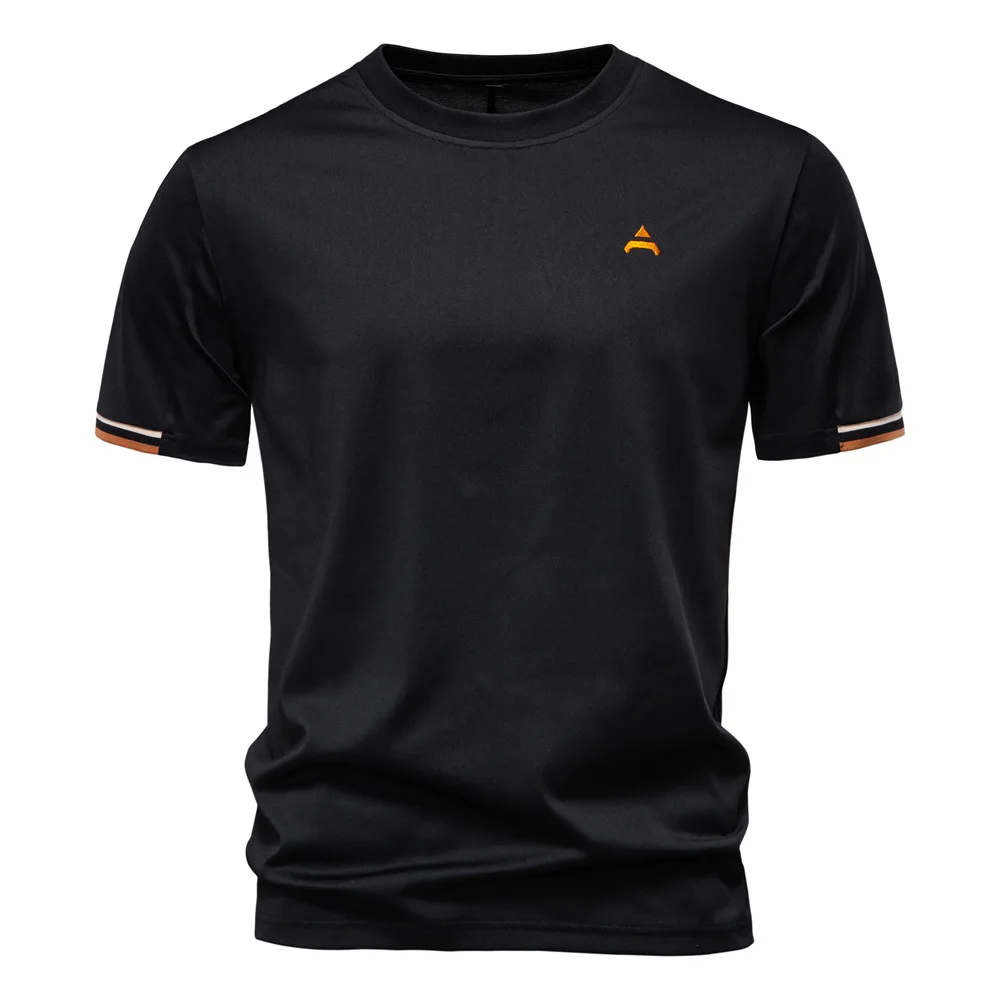 

2025 New Summer Mens Solid Color Sporty Round Neck Casual T-Shirt For Stylish Wear High Quality Male Tops Men's T-shirts