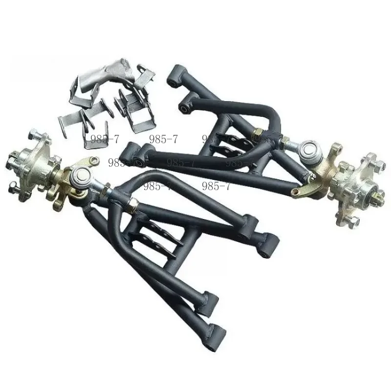 Modified Kart Front Suspension Parts, ATV Upper Lower Rocker Arm With Steering Claw Flange for Homemade Four‑wheeler