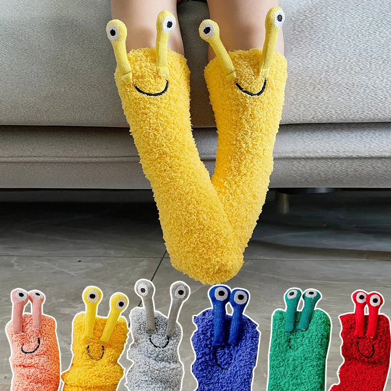 

Cute Kids coral fleece socks girls sleeping tube socks baby thickened thermal floor parent-child socks baby stockings