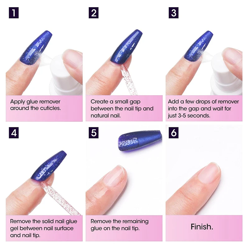 RSNAIL 100 مللي مزيل غراء الأظافر للضغط على الأظافر الصلبة مسمار الغراء هلام على أطراف الأظافر وهمية الاكريليك مسمار لا يمكن إزالة هلام مسمار بوليس #6