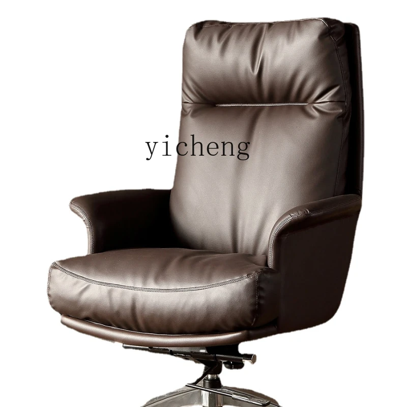 

Zk Light Luxury Executive Chair Genuine Leather Business Office Chair Home Comfortable Long-Sitting Desk Chair