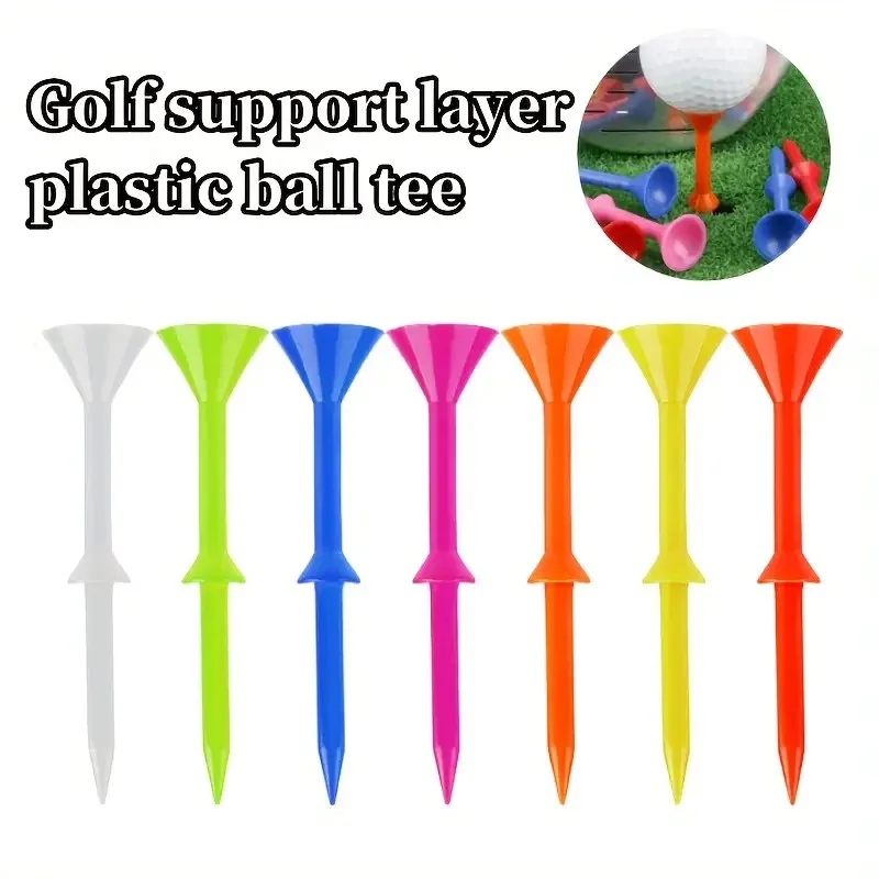 

50pcs 83mm 3 1/4'' Golf Ball Tees Mixed Color Nail PVC Durable Stable Reduce Friction Trianing Accessories for Sports Practice